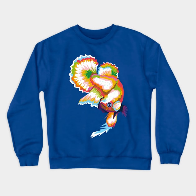 Betta fish popart Crewneck Sweatshirt by Wpap_ayy